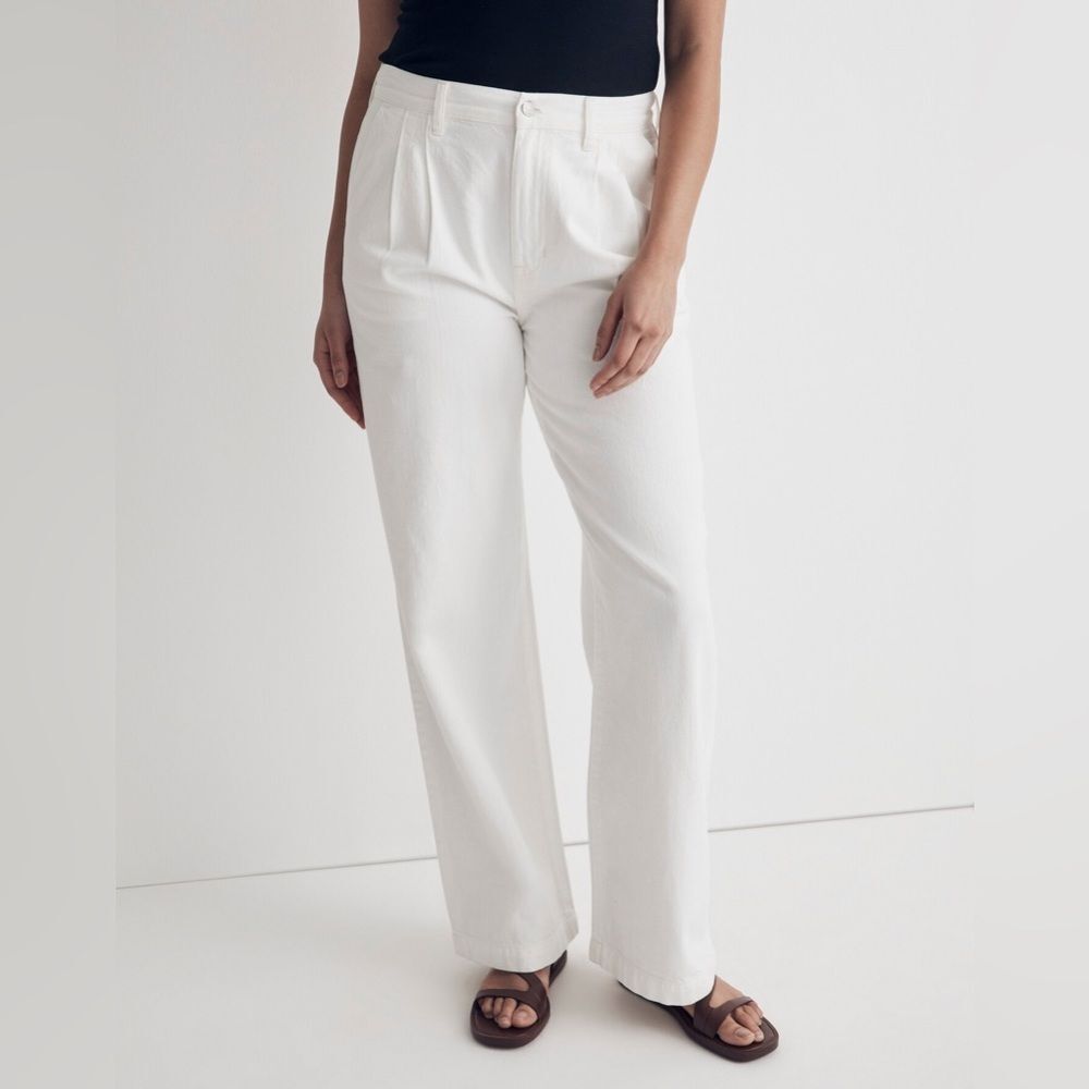 Madewell The Harlow Wide-Leg Jean in Tile White High Rise Size 32 NWT